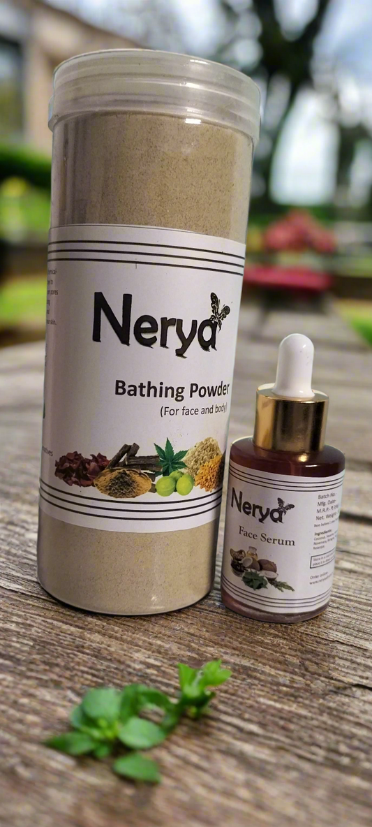 Bathing powder and Face serum combo pack